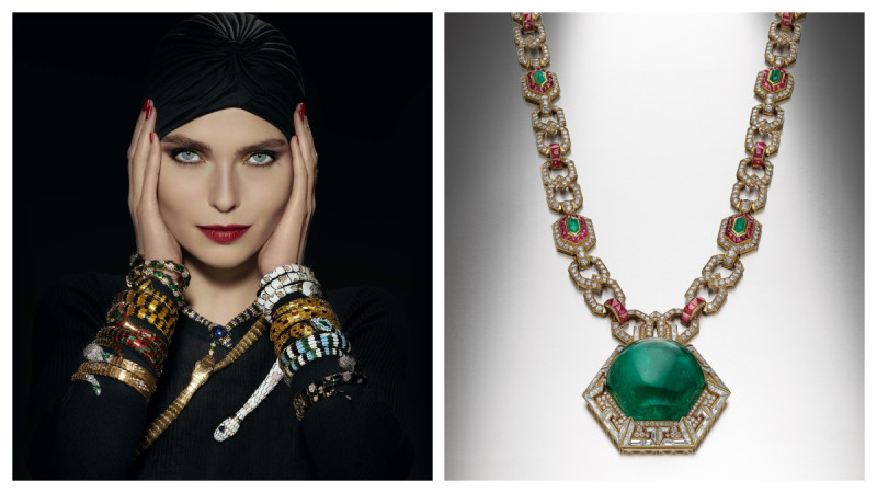 看BVLGARI「Cinecittà and Beyond 电影艺术古董珠宝展」，近距离欣赏伊莉莎白泰勒的手拿镜和奥黛丽赫本的珍珠耳环 ,stylechina.com