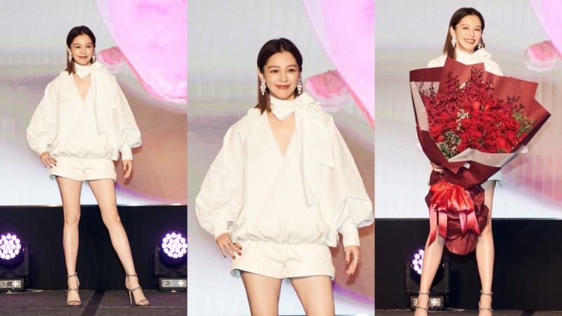 徐若瑄穿白色泡泡袖＆泡泡裤变可爱女人，清新气质完全看不出刚过45岁生日！ ,stylechina.com