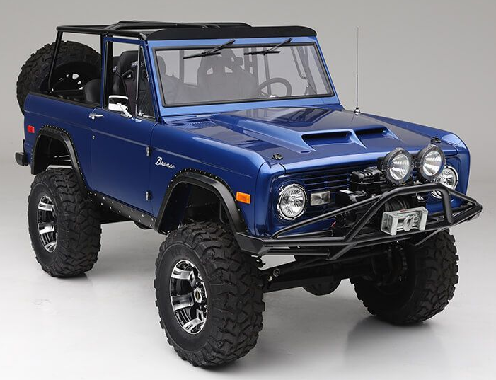 在一辆定制的1972年福特野马4x4中走得更远，这个美丽的蓝色Bronco restomod充满了现代和经典的美感 ,stylechina.com