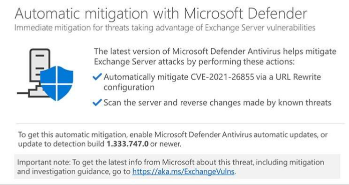 Microsoft Defender防病毒现在提供了自动本地Exchange Server缓解功能 中网时尚,stylechina.com